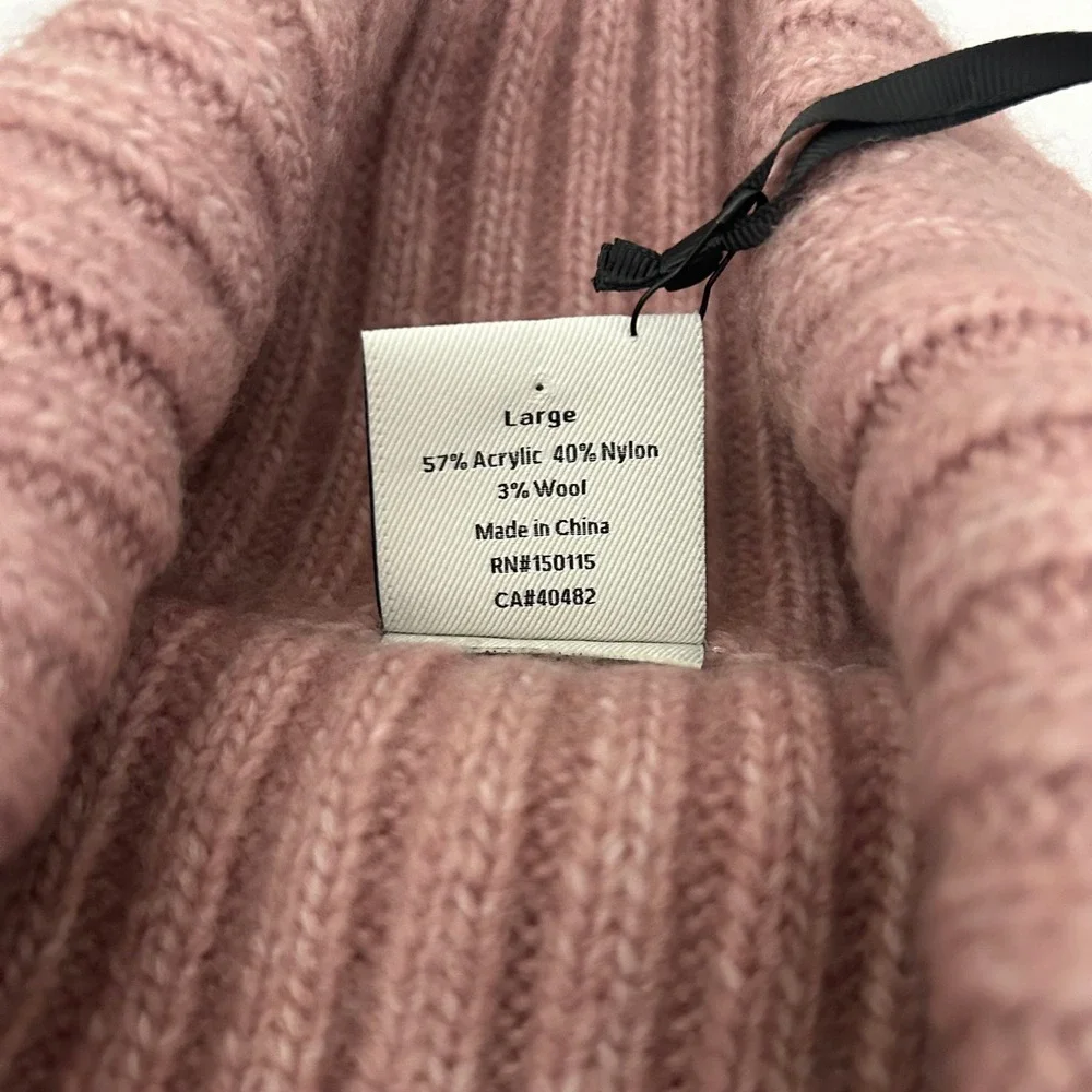 Varley Rogan Cropped Knit Sweater Womens Large Woodrose Pink Turtleneck NWT
